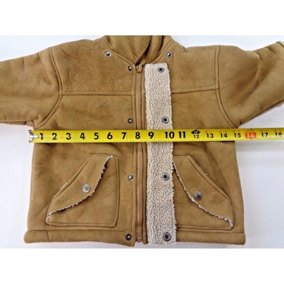 Big Chill Outerwear Tan Faux Leather Shearling Jacket Baby Toddler Size 3T - Picture 5 of 10